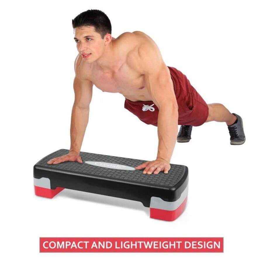 Aerobic Stepper Yoga Step Board Gym Fitness Exercise Cardio Adjustable Blocks - Red - View 1