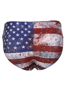 Men's Fashion Casual National Flag Pattern Swim Trunks - Burgundy - View 5