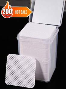 2000/1000/200pcs Nail Wipes - Professional Lint-Free Nail Polish Remover Pads, UV Gel Cleansing Tissues, Unscented Manicure Prep And Finish Nail Art Cleaning Tool(White)