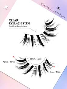 Asiteo 5 Pairs Cat/Fox Eye False Eyelashes - Anime/Doll Style 3D Clear Band Lashes, Reusable Natural Look Lashes, Beginner-Friendly Eyelashes For Cosplay & Daily Wear - Fox Eye Lashes - View 3