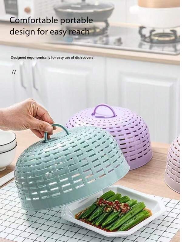 1pc/4pcs Multi-Color 24.5cm*20cm*11.5cm Multi-Function Food Insect Proof Cover, Can Be Used As Drainer For Kitchen & Dining, Leftover Food Storage