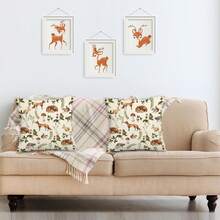 2 件装亚麻枕套，森林主题枕套，水彩植物印花枕套，森林装饰靠垫套。适用于家居和办公室沙发装饰。单面印花。不含枕芯（16 英寸 x 16 英寸，18 英寸 x 18 英寸，20 英寸 x 20 英寸）。 - 彩色 - 查看 5