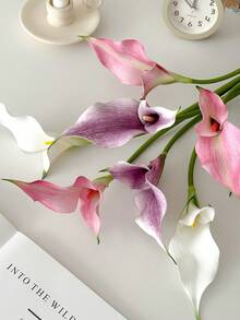1PC/3PCS High Quality Simulation Calla Lily Home Decoration Flower Living Room Decoration Fake Flower Garden Party Decoration Simulation Flower Simulation Plant - Multicolor - View 4