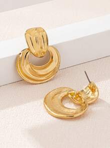 1 Paar geometrisch gefaltete, elegante Vintage-Ohrringe für Frauen