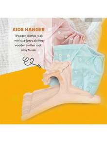 5/10/20 buc. Umerașe din lemn pentru bebeluși, formă drăguță de ursuleț, subțiri și care economisesc spațiu, design antiderapant, potrivite pentru depozitarea și organizarea dulapului pentru bebeluși