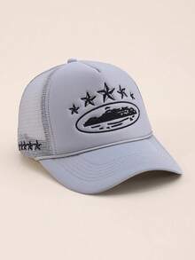 1 件 American Streetwear Demon Island 卡车帽，夏季刺绣遮阳棒球帽，Streetwear 网眼棒球帽 - 多色 - 查看 10