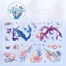 Ocean Heart PET Tape - High Quality Ocean Life Design, Lively Marine Life, Coral Reef And Bubbles, Suitable For DIY Journal, Scrapbooking And Crafting, 1 Roll, Decorative Accessories | Imaginative Design | Colorful Rolls, Underwater Decor
