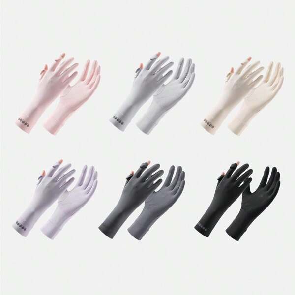 Yahenda 1 Pair Women UV Sun Protection Gloves Touchscreen Arm Sun Driving Gloves UPF 50+ For Outdoor Sports Cycling