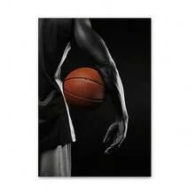 1 peça/3 peças pôsteres de arte de parede moldura opcional pôsteres de tela de estrela de basquete vintage e impressões de atleta moderno arte de parede quarto de menino decoração de casa presentes - Multicolorido - Ver 12