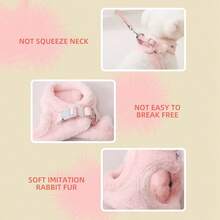 HP112-131件秋冬保暖反光绒中小型宠物背带 - 粉色 - 查看 7