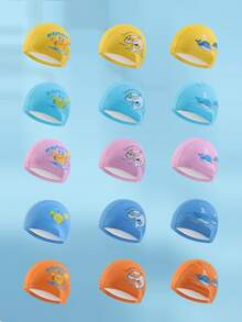 1pc Children Cartoon Swimming Cap With Ear Protection, Suitable For Boys And Girls - Multicolor - View 3