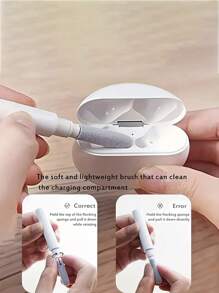 1 pezzo Kit di pulizia per auricolari senza fili, include pennello di pulizia per Pro 3 2 1, pulitore durevole per custodia di auricolari, penna per la pulizia di polvere per computer e telefoni cellulari, ottimo regalo per compleanni, Pasqua, Festa del Presidente, per ragazzi e ragazze