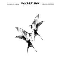 INKARTLINK 临时纹身技术 - 喜鹊纹身贴纸，逼真的假临时纹身贴纸，半永久手臂纹身，自然哑光效果，防水防汗，持续 1-2 周，适合女性 - 黑色 - 查看 4