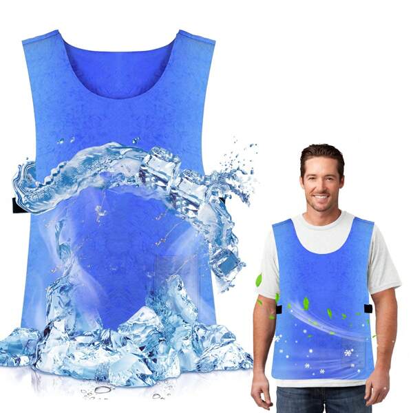 Adjustable Reusable Cooling Vest For Men & Women - Ice Cooling Technology, Breathable Polyester, Lightweight For Cycling Running Hiking Outdoor Sports, Black Straps, Durable Outdoor Gear