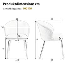 mehrteiliges Set  Eleganter Esszimmerstuhl Mit Samtbezug, Bequeme Esszimmerstühle Mit Armlehne Und Goldenen Metallbeinen, Stilvolle Wohnzimmer Stühle Für Modernes Esszimmer Und Küche, Grau
