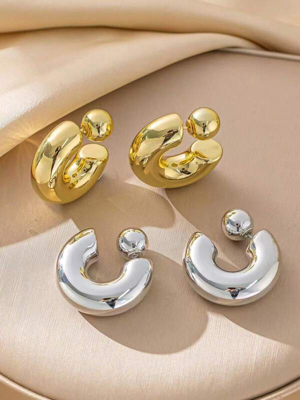 Nuovi orecchini minimalisti di moda in resina acrilica con perla liscia e goccia, versatili per l'uso quotidiano per le donne