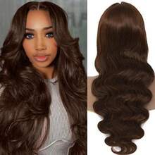#4 Brown Lace Front Wigs Human Hair Body Wave 13x4 HD Chocolate Brown Lace Front Wig Human Hair Glueless Light Brown Wig Human Hair Pre Plucked 200 Density Colored Wigs For  Women - Chocolate Brown - View 8