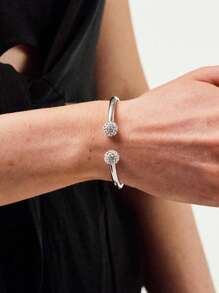 925 Sterling Silver 18K Gold Plated Crystal Mariner And Paperclip Link Bracelet