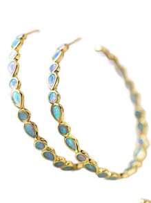 1 paire de boucles d'oreilles vintage en métal en forme de C, style bohème. Bijoux pour femmes, cadeau