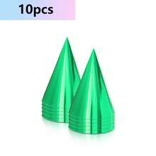 10pcs Pure Colourful Birthday Party Party Paper Hat New Year Birthday Atmosphere Dress Up Pointy Hat Birthday Party Hat - Multicolor - View 9