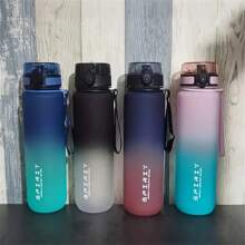Garrafa de água esportiva gradiente à prova de vazamentos, copo de água de grande capacidade, adequado para fitness e viagens, copo de água esportivo de verão, nível altamente atraente, copo espacial, copo de água super grande capacidade para homens e mulheres