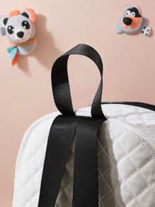 1pc Customizable Cute Sheep Pattern Argyle Backpack, Can Be Customized According To Your Unique Design, Suitable For Children And Teenagers, Print Your Own Name Or Your Sister And Classmate's Name As A Gift