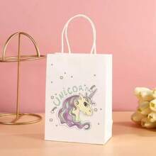 15pcs/Unicorn Rainbow Pony Cartoon Packaging Bag Cartoon Kraft Paper Cute Handheld Gift Bag
