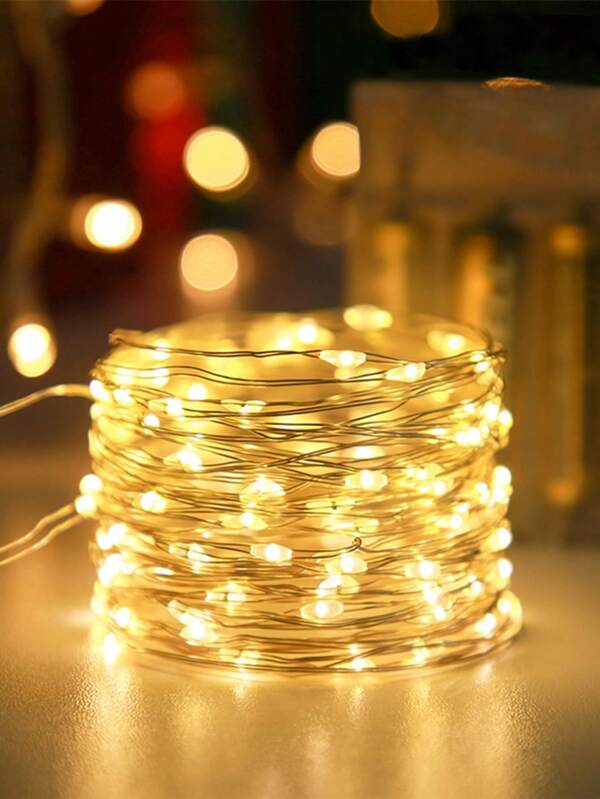 1pc 50/100/200/300LEDS Solar Fairy Lights - Warm Purple & Orange, 8 Flashing Modes, Touch Control, Energy-Efficient For Halloween & Christmas Decorations, Outdoor Use On Trees, Flowers, And Grass