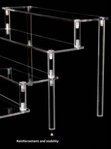 1 pieza Estante de exhibición apilable de acrílico DIY, organizador de almacenamiento multifuncional transparente, estantería de exhibición de múltiples capas para figuras, joyas, cosméticos, perfumes, para colecciones de vacaciones en la playa, baño y dormitorio, gran capacidad