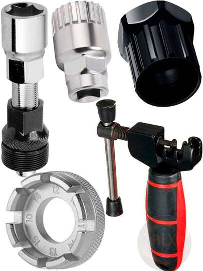 Kit Ferramentas Chaves De Reparação Reparo Bike Extrator Pedivela Movimento Central Roda Livre Saca Tira Pino Corrente Bicicleta Ciclismo Chave de Raio