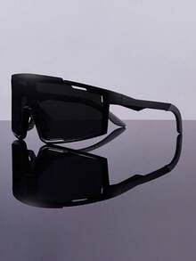 新款时尚男士眼镜，大框环绕式时尚眼镜，骑行眼镜，男士服装配饰，男士配饰，Y2K 夏季海滩度假旅行黑色眼镜 - 彩色 - 查看 2