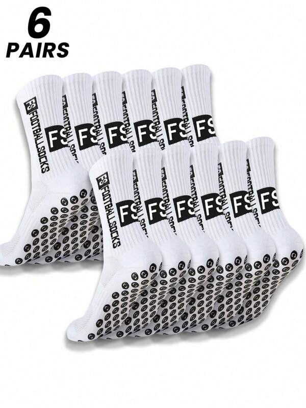 6 pares de calcetines de fútbol/fútbol para hombres, calcetines deportivos de media caña con toalla gruesa y antideslizante