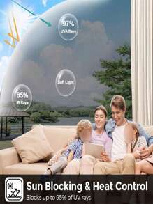 1 Rollo de película para ventana de un solo sentido, película de ventana reflectante y con efecto espejo, película de privacidad y control de calor, película adhesiva para ventana con protección UV y anti resplandor, película de para ventana que bloquea el sol, para uso doméstico y de oficina