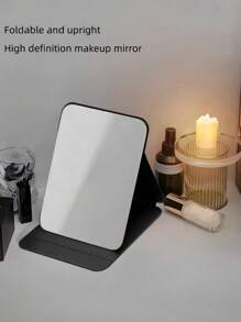 1PC Foldable Makeup Mirror, Dressing Table Makeup Mirror, Convenient Storage And Space Saving, Suitable For Bathroom, Student Dormitories, Dressing Table Bathroom Accessories Home Bathroom Decor Fall Decor Makeup Organizer Back To School