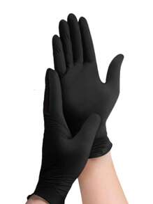 100/50pcs Black Powder-Free Nitrile Disposable Gloves, Available In S/M/L/XL Sizes, Durable Household Cleaning Gloves For Kitchen, Bathroom, Cleaning, Tattoo, Beauty, Hair Coloring, Pet, Salon, Cleaning Supplies, Home Tools