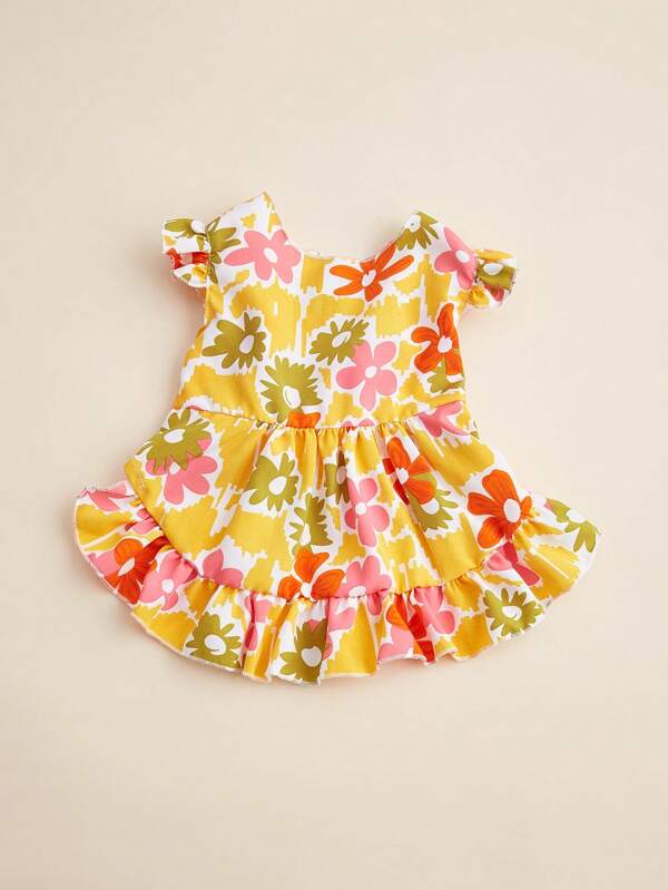 1pc Colorful Floral Dress Pet Clothes, Fashion Elegant Dress, Comfortable & Breathable For Cats & Dogs, Cute & Soft Pet Apparel, All Season
