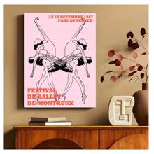 1pc Frameless Chicago Ballet Dancer Vintage Painting Printing Wall Arts Abstract Ballet Posters Suitable For Living Room, Bedroom, Dormitory, Study, Coffee Shop, Dance Studio Wall Decoration, Home Decoration ,Wall Art With Frame