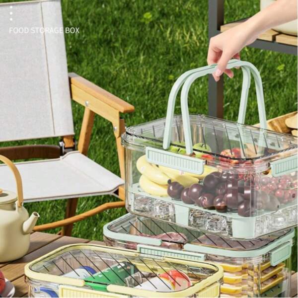 Portable Outdoor Picnic Food Container, Insulated Lunch Box, Fridge For Food & Fruit Storage