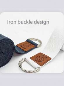 1pc 250*2.5cm Stretch Strap With Leather Tag, Multifunctional Binding Band, Pull Strap, Shoulder Warm-Up Stretching Strap, Woven Yoga Rope, Home Assistance Pilates Stretching, Stretching Strap For Beginner Fitness Training, Fitness Shaping, Indoor And Outdoor Exercise, Yoga Mat Exercise