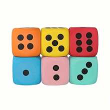 Large Soft Foam Dice Set - Great For Learning And Play - 6-Sided Cubes Suitable For Party Games, Creative Activities, Home Decor - Ideal For Birthday, Christmas, Halloween And More