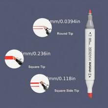 12 Colors Skin Tone Double-Head Marker Marker Set For Art Creation - Fine And Wide Nibs For School And Office Use - Perfect For Artists, Students And Professionals School Supplies,Back To School