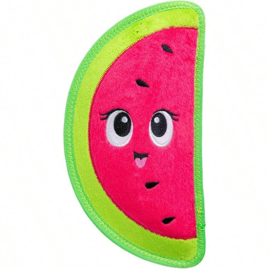 Tough Skinz Durable Squeaky Dog Toy With Two Tough Layers Watermelon Red Medium