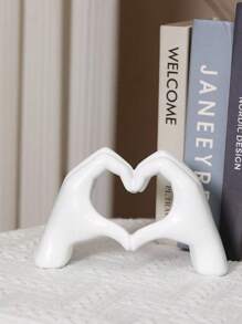 Sliver Decor For Living Room Bedroom Bookshelf Coffe Table, Cute Love Finger Statues Morden Accents Aesthetic Room Accessories, Knick Knacks Home Decor For Shelves
