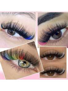 140pcs 7-Color Mixed False Eyelashes, Cluster Lashes, Natural & Thin, Individual Lashes, Suitable For Mother's Day, Music Festivals, Daily Wear, Parties, Stages, DIY Lash Extension At Home - D - View 7
