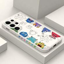 液体硅胶涂鸦怪兽图案保护壳防摔保护套软壳