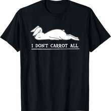 I Don't Carrot All, I Don't Care At All, Bunny Funny T-Shirt - Black - View 1