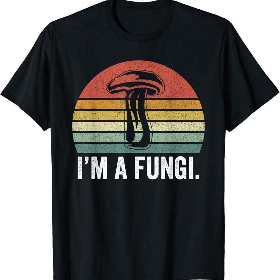 I'm A Fungi Shirt Funny Mushrooms Fun Guy Pun Biology Fungi T-Shirt - Black - View 1