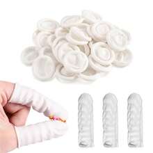 150/200pcs Natural Rubber Disposable Finger Cots/Fingertips Gloves, For DIY Epoxy Resin Mold Making Tools - White - View 1