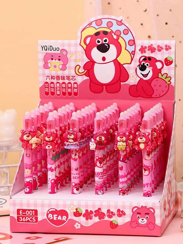 Disney Disney Pink Bear 3D Resin Sticker Erasable Push Button Pen - Cute Aesthetic Writing Supplies For School, Graduation, Journaling, Note-Taking | Style-Cute Collection