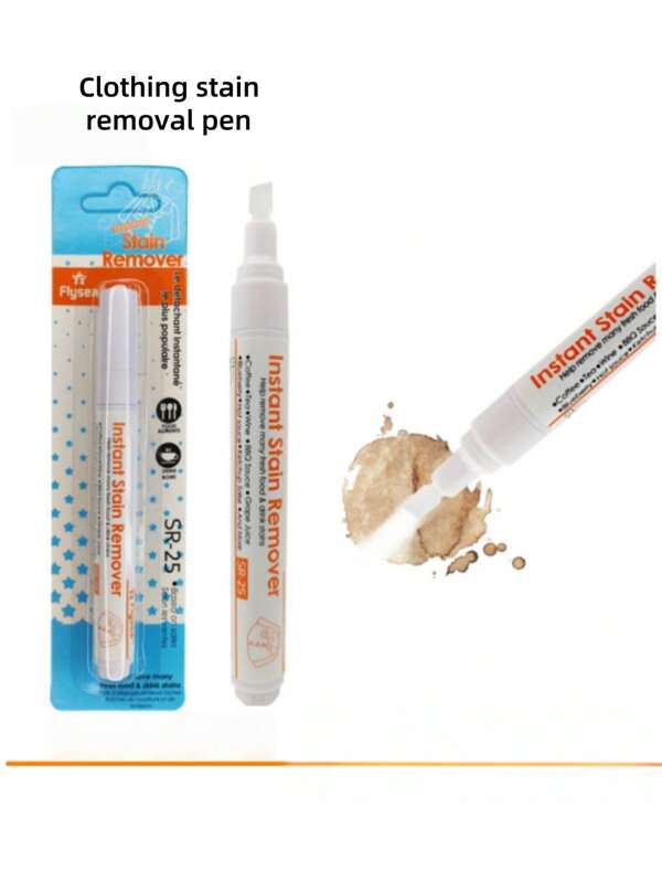 1PC Portable Emergency Stain Remover Pen, Precise Stain Remover Pen, No-Wash, Oil-Proof, Yellowing Clothes Cleaning Stain Remover Pen, Magical Cleaning Pen, Portable No-Wash Cleaning Pen, Suitable For Outdoor And Bedroom Use, Waterless Cleaning, Suitable For Clothes, Furniture And Car Seats